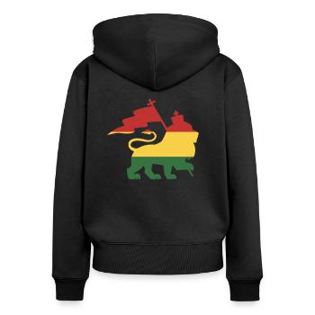 Rasta - Sweat à capuche zippé Premium bio Femme - noir - Dos - Julia (174cm)