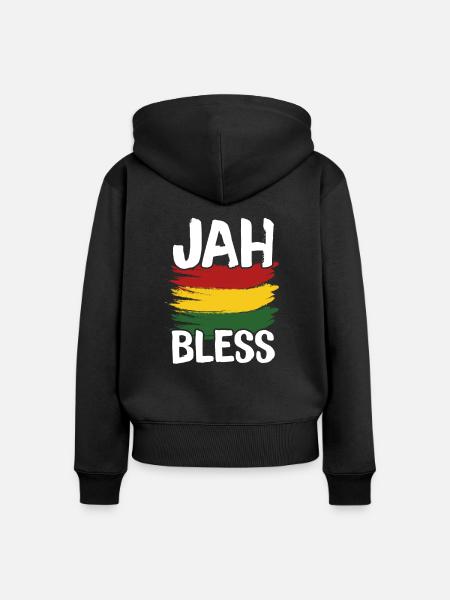 Rasta - Frauen Premium Bio Zip Hoodie - Schwarz