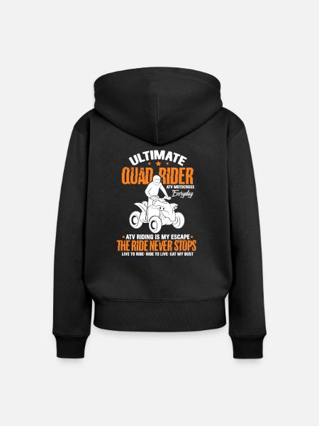 Quad - Frauen Premium Bio Zip Hoodie - Schwarz