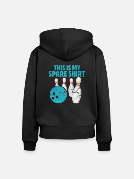 Bowling - Frauen Premium Bio Zip Hoodie - Schwarz