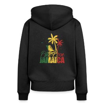 Jamaïque - Sweat à capuche zippé Premium bio Femme - noir - Dos - Julia (174cm)