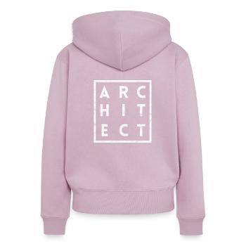 Architect architecture house building building gift - Women's Premium Organic Zip Hoodie - dusky pink - Back - Julia (174cm)