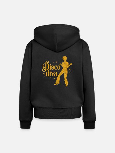 Disco Diva - Frauen Premium Bio Zip Hoodie - Schwarz
