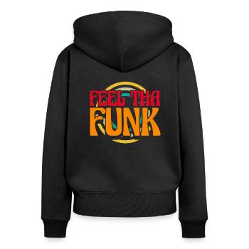 Funk Funk Disco Groove Musique Rétro Cadeau - Sweat à capuche zippé Premium bio Femme - noir - Dos - Julia (174cm)
