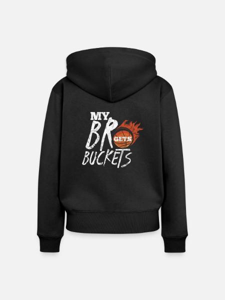 Basketball Bruder - Frauen Premium Bio Zip Hoodie - Schwarz