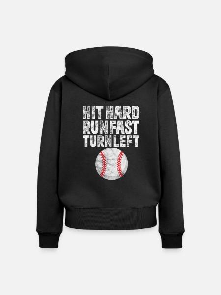 Baseball - Frauen Premium Bio Zip Hoodie - Schwarz