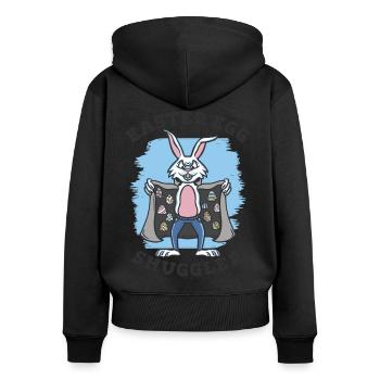 Oeufs de Pâques Contrebandier Lapin de Pâques - Sweat à capuche zippé Premium bio Femme - noir - Dos - Julia (174cm)