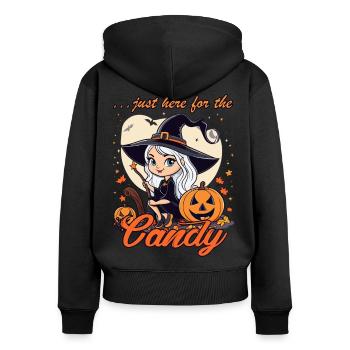 Little Halloween Witch - Women's Premium Organic Zip Hoodie - black - Back - Julia (174cm)