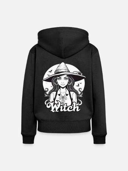 Witch - Frauen Premium Bio Zip Hoodie - Schwarz
