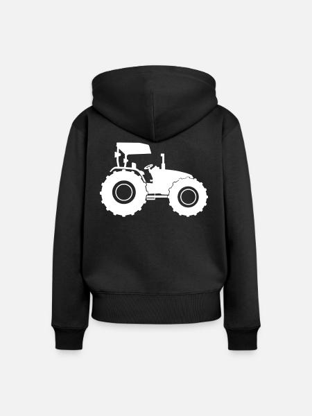Traktor Trecker - Frauen Premium Bio Zip Hoodie - Schwarz