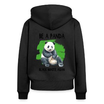 Black Lives Matter Be A Panda - Women's Premium Organic Zip Hoodie - black - Back - Julia (174cm)