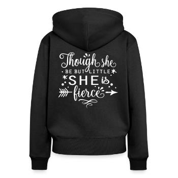 Shakespeare quote It is small but dangerous - Women's Premium Organic Zip Hoodie - black - Back - Julia (174cm)