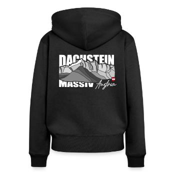 Haute Dachstein Autriche Schladming Styrie mountain - Sweat à capuche zippé Premium bio Femme - noir - Dos - Julia (174cm)