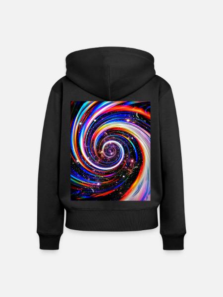 Zeitreise - Frauen Premium Bio Zip Hoodie - Schwarz