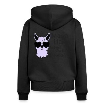 Mama Lama hat keine Zeit für Drama - Frauen Premium Bio Zip Hoodie - Schwarz - Hinten - Julia (174cm)