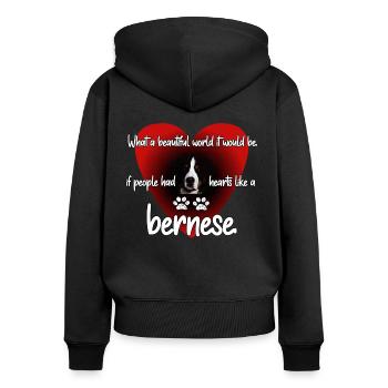 Bernese - Women's Premium Organic Zip Hoodie - black - Back - Julia (174cm)