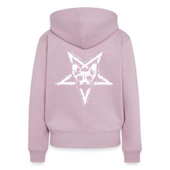 Black Metal Cat - Women's Premium Organic Zip Hoodie - dusky pink - Back - Julia (174cm)