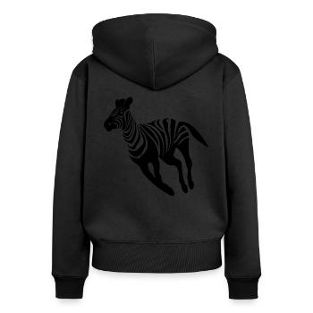 Zebra - Sweat à capuche zippé Premium bio Femme - noir - Dos - Julia (174cm)