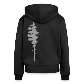 Un pin majestueux de la forêt pour les amoureux de la nature. - Sweat à capuche zippé Premium bio Femme - noir - Dos - Julia (174cm)