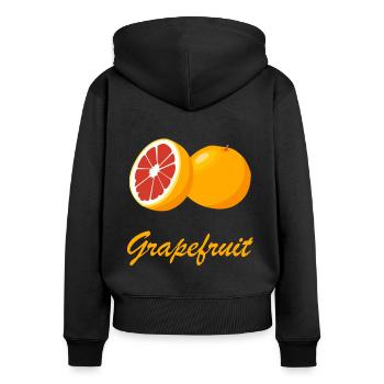 Grapefruit Zitrusfrüchte gesund Saft Geschenkidee - Frauen Premium Bio Zip Hoodie - Schwarz - Hinten - Julia (174cm)