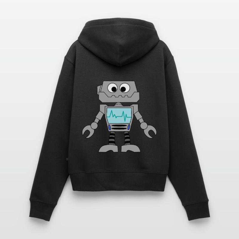 Robot Technology Computer Electronics Idée cadeau Sweat à capuche zippé Premium bio Femme