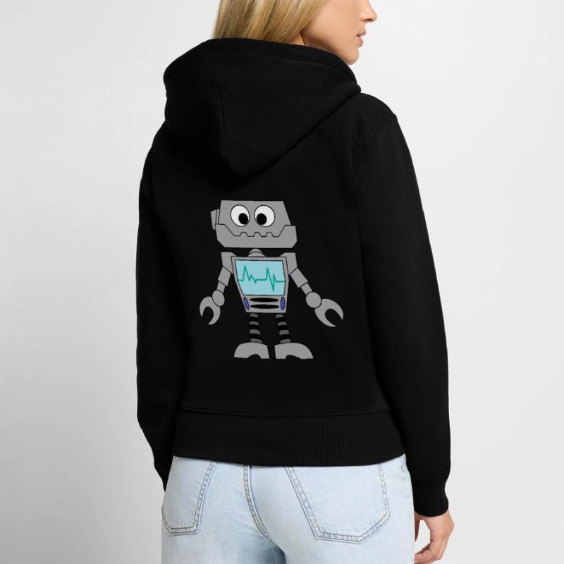 Robot Technology Computer Electronics Idée cadeau Sweat à capuche zippé Premium bio Femme