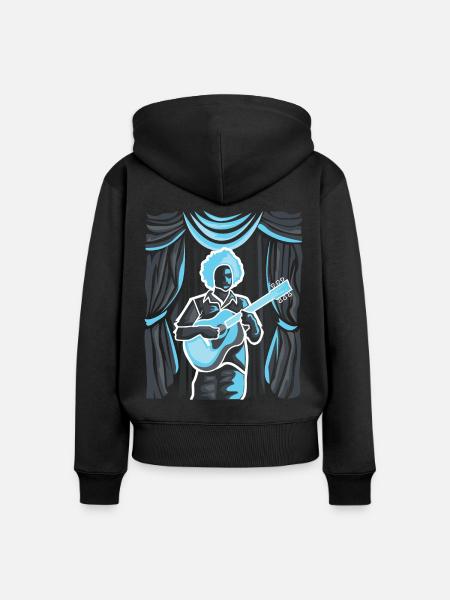 Akustik Gitarrist - Frauen Premium Bio Zip Hoodie - Schwarz