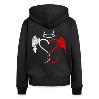 Docteur infirmière infirmière Angel Devil Gift - Sweat à capuche zippé Premium bio Femme - noir - Dos - Julia (174cm)