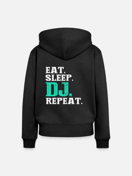 DJ - Frauen Premium Bio Zip Hoodie - Schwarz