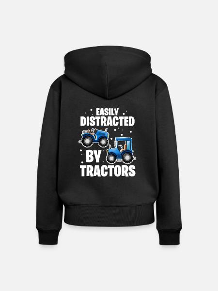 Traktor - Frauen Premium Bio Zip Hoodie - Schwarz