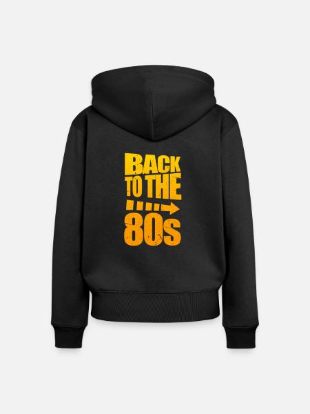 80er - Frauen Premium Bio Zip Hoodie - Schwarz