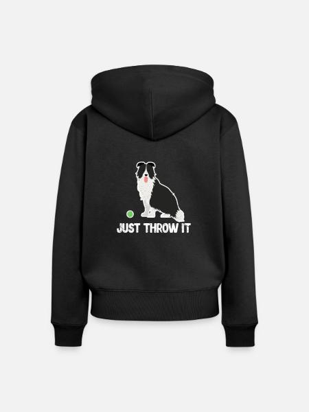 Border Collie - Frauen Premium Bio Zip Hoodie - Schwarz