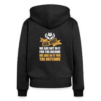 Social Worker Social Worker Social Pedagogue - Women's Premium Organic Zip Hoodie - black - Back - Julia (174cm)