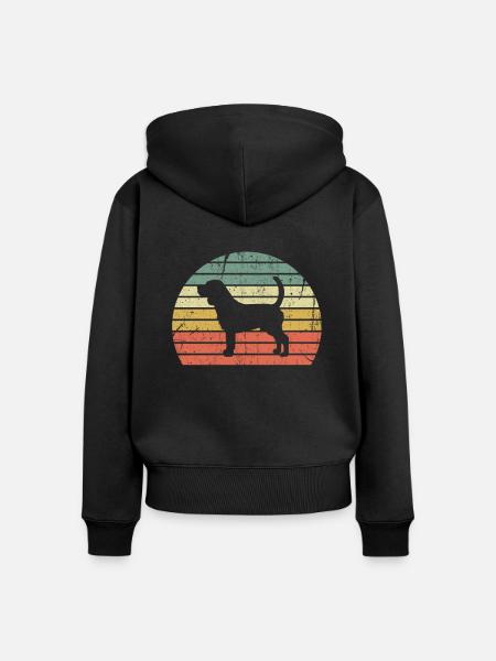 Beagle - Frauen Premium Bio Zip Hoodie - Schwarz