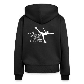 Eiskunstlauf - Frauen Premium Bio Zip Hoodie - Schwarz - Hinten - Julia (174cm)