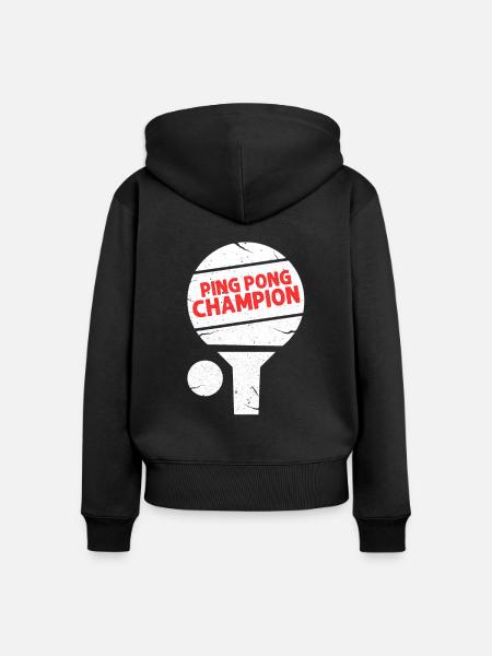 Pingpong - Frauen Premium Bio Zip Hoodie - Schwarz