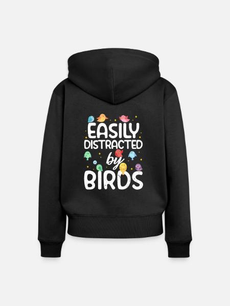 Vögel - Frauen Premium Bio Zip Hoodie - Schwarz
