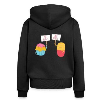 science - Women's Premium Organic Zip Hoodie - black - Back - Julia (174cm)
