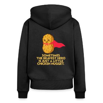 Chicken Nuggets - Frauen Premium Bio Zip Hoodie - Schwarz - Hinten - Julia (174cm)