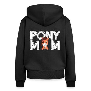 Pony Mom Mother's Day Gift Pony Mom Ladies - Women's Premium Organic Zip Hoodie - black - Back - Julia (174cm)