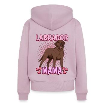 Brauner Labrador Labbi Labrador Mama - Frauen Premium Bio Zip Hoodie - Altrosa - Hinten - Julia (174cm)