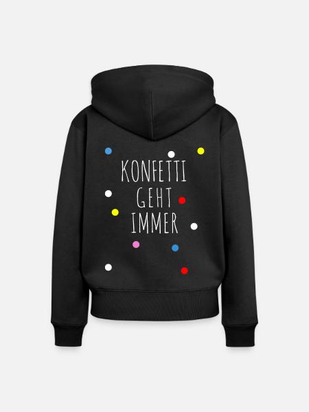 KONFETTI SHIRT - Frauen Premium Bio Zip Hoodie - Schwarz