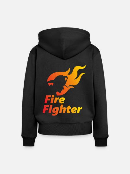 Feuerwehrmann - Frauen Premium Bio Zip Hoodie - Schwarz