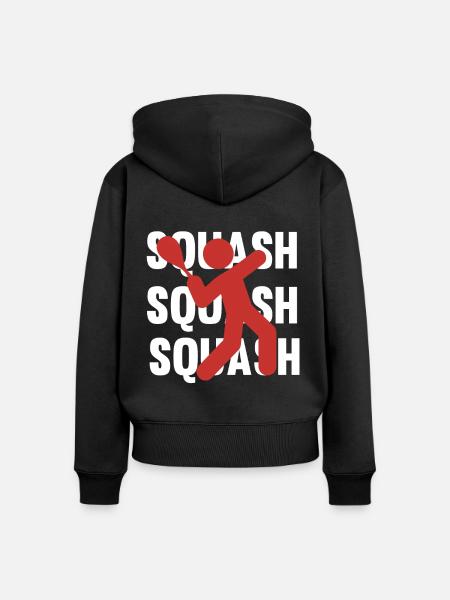 SQUASH - Frauen Premium Bio Zip Hoodie - Schwarz