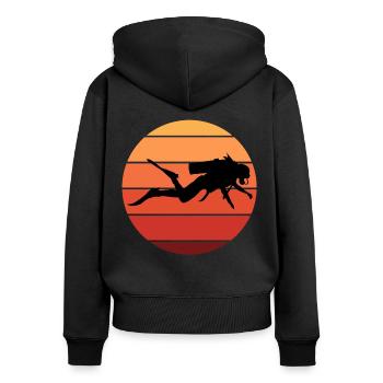 Plongée Sous-marine Coraux - Sweat à capuche zippé Premium bio Femme - noir - Dos - Julia (174cm)