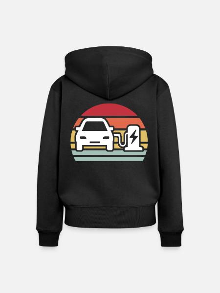 Eauto E-Auto Elektro Auto - Frauen Premium Bio Zip Hoodie - Schwarz