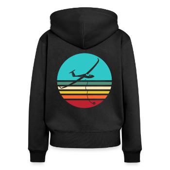 Segelflieger Segelflug Segelfliegen - Frauen Premium Bio Zip Hoodie - Schwarz - Hinten - Julia (174cm)