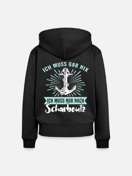 Scharbeutz Sprüche Scharbeutzer - Frauen Premium Bio Zip Hoodie - Schwarz