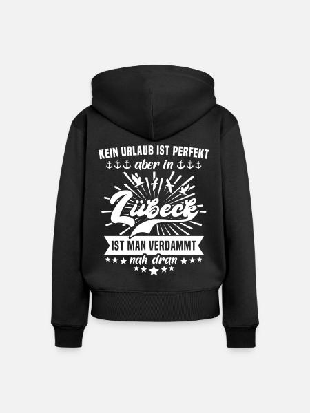 Lübeck - Frauen Premium Bio Zip Hoodie - Schwarz