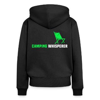 Camping Campingplatz Campen - Frauen Premium Bio Zip Hoodie - Schwarz - Hinten - Julia (174cm)